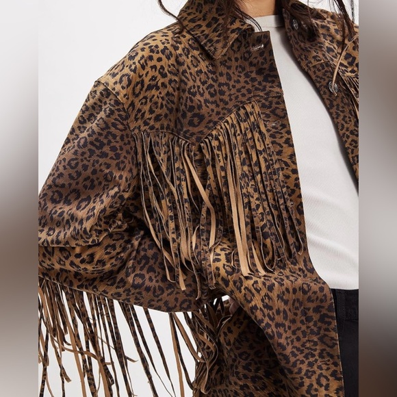 Free People Fringe Out Animal Print Jacket Size Small We The Free - Picture 2 of 14
